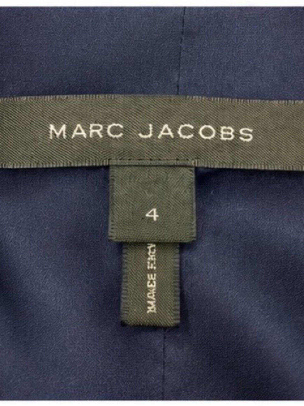 Marc Jacobs Midnight Blue Velvet Bow-Tie Long Sleeve Dress - Picture 3 of 6